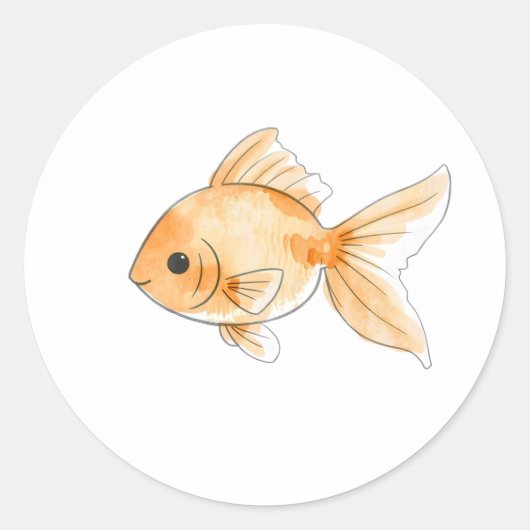 Sweet Goldfish Waterverf Illustration Sticker (Voorkant)