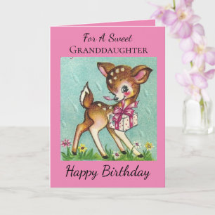 Sweet Granddochter  Baby Deer Birthday Kaart