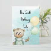 Sweet green baby bear baby kaart (Staand voorkant)