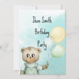 Sweet green baby bear baby kaart