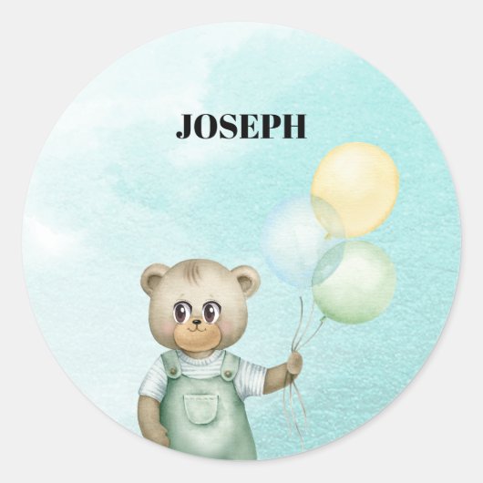 Sweet green baby bear baby ronde sticker (Voorkant)