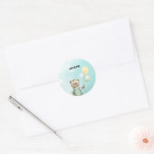 Sweet green baby bear baby ronde sticker (Envelop)