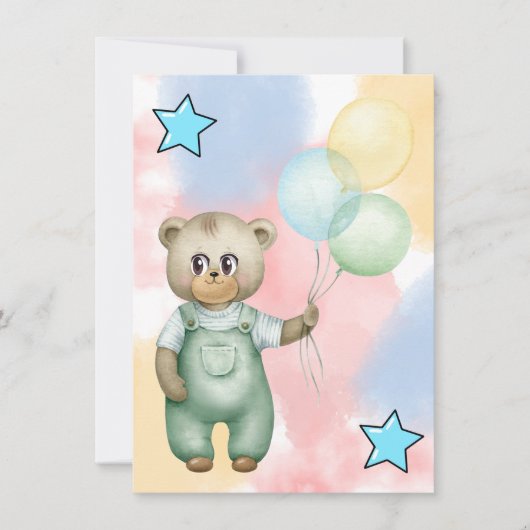 Sweet green baby bear  kaart (Voorkant)