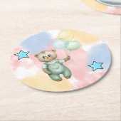 Sweet green baby bear  ronde kartonnen onderzetter (Gebogen)