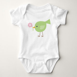 Sweet Green Bird Romper