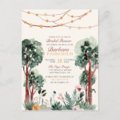 Sweet Green Botanical Trees Woodland Vrijgezellenf Uitnodiging Briefkaart (Voorkant)