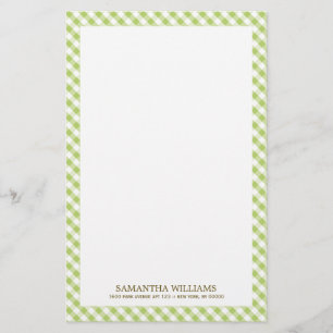 Sweet Green Gingham Pattern Briefpapier