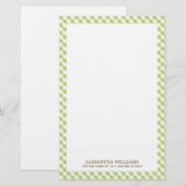 Sweet Green Gingham Pattern Briefpapier (Voorkant / Achterkant)