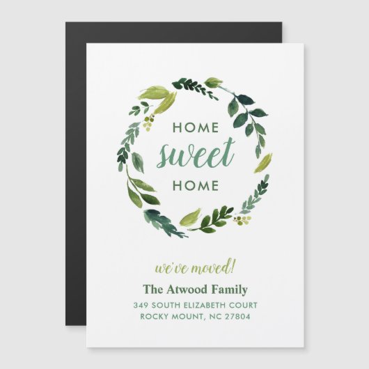 Sweet Green Magnetic Nieuwe Adres Aankondiging (Voorkant / Achterkant)