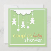 Sweet Green Mobile Couples Baby shower Uitnodiging (Voorkant)