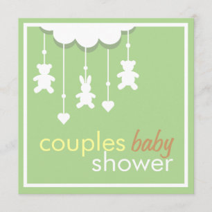 Sweet Green Mobile Couples Baby shower Uitnodiging