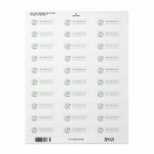 Sweet Green Monogram Retouradreslabels Etiket (Full Sheet)