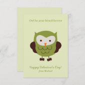 Sweet Green Owl Classroom Valentijn Kaarten (Voorkant / Achterkant)