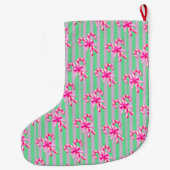 Sweet Green Paarse Pink Candy Canes Gepersonalisee Grote Kerstsok (Achterkant)