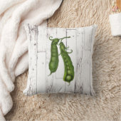 Sweet Green Peas Pea White Wood Rustieke boerderij Kussen (Deken)