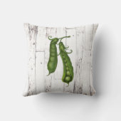 Sweet Green Peas Pea White Wood Rustieke boerderij Kussen (Achterkant)