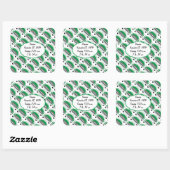 Sweet Green Retro Auto Baby shower Aankondiging Vierkante Sticker (Vel)