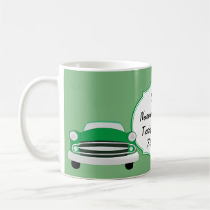 Sweet Green Retro Car Baby shower Gifts Koffiemok