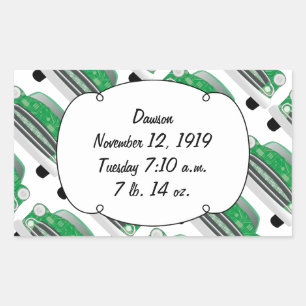 Sweet Green Retro Car Baby shower Gifts Rechthoekige Sticker