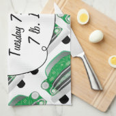 Sweet Green Retro Car Baby shower Gifts Theedoek (Quarter Fold)