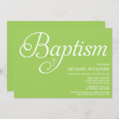 Sweet Green Script Baptism-uitnodigingen Kaart (Voorkant / Achterkant)