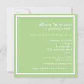 Sweet Green Triplets Baby shower Invitation Kaart (Achterkant)