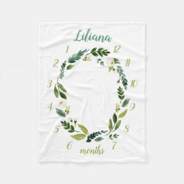 Sweet Greenery Baby Naam Maandelijkse Mijlpaal Fot Fleece Deken