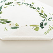 Sweet Greenery Baby Naam Maandelijkse Mijlpaal Fot Sherpa Deken (3/4)