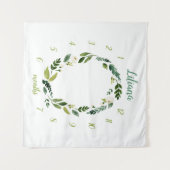 Sweet Greenery Baby Naam Maandelijkse Mijlpaal Fot Wandkleed (Voorkant (horizontaal))
