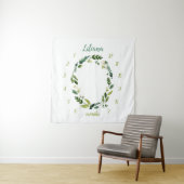 Sweet Greenery Baby Naam Maandelijkse Mijlpaal Fot Wandkleed (In situ)