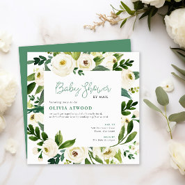 Sweet Greenery Bloemen Lijst Baby shower Uitnodigi Kaart