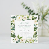 Sweet Greenery Bloemen Lijst Baby shower Uitnodigi Kaart (Staand voorkant)