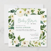 Sweet Greenery Bloemen Lijst Baby shower Uitnodigi Kaart (Voorkant)