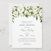 Sweet Greenery Floral Baby shower Invitation Kaart (Voorkant)