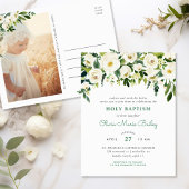 Sweet Greenery Foto Baptisme Uitnodiging Briefkaar