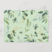 Sweet Greenery Gold Elephant Baby Diaper Raffle Informatiekaartje (Achterkant)