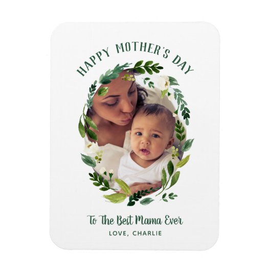 Sweet Greenery Moederdag Foto Gift voor mam Magneet (Verticaal)