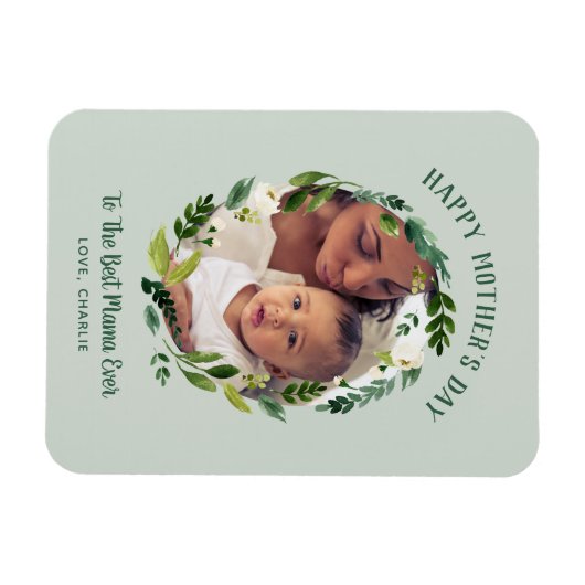 Sweet Greenery Moederdag Foto Gift voor mam Magneet (Horizontaal)