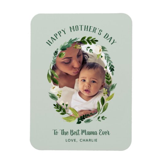 Sweet Greenery Moederdag Foto Gift voor mam Magneet (Verticaal)