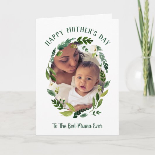 Sweet Greenery Moederdag Fotokaart voor mama Kaart (Voorkant)