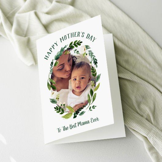 Sweet Greenery Moederdag Fotokaart voor mama Kaart