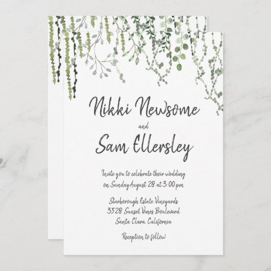 Sweet Greenery Vines Kaart (Voorkant / Achterkant)