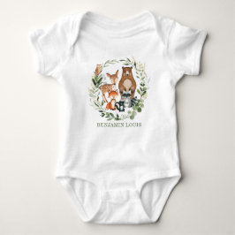 Sweet Greenery Woodland Forest Animals Monogram Romper