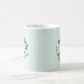 Sweet Greenery Wreath en Mint Stippen Monogram Koffiemok (Center)