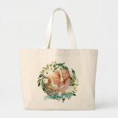 Sweet Greenery Wreath Mama Foto Grote Tote Bag (Voorkant)