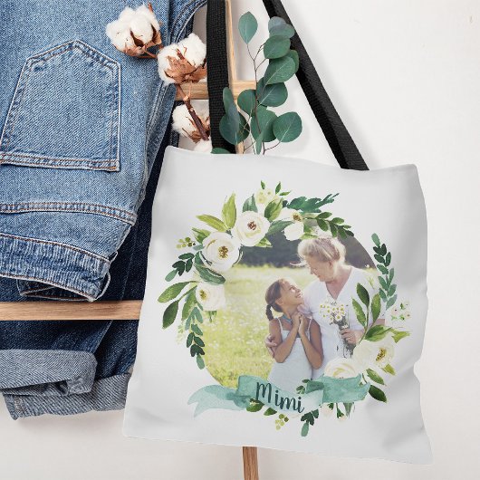 Sweet Greenery Wreath Mimi Foto Tote Bag