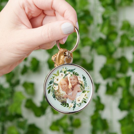 Sweet Greenery Wreath Moederdag Foto Gift Sleutelhanger (Hand)