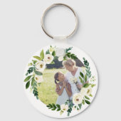 Sweet Greenery Wreath Photo Gift for Grandma Sleutelhanger (Voorkant)