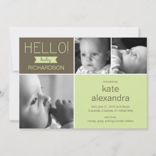 Sweet Greeting Baby Foto geboorteaankondiging Aankondiging