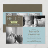 Sweet Greeting Baby Foto geboorteaankondiging Aankondiging (Voorkant / Achterkant)